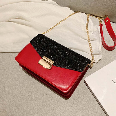 

Tailored Women 2019 Sequins Fashion Shoulder Messenger Bag Simple Small Square Bag