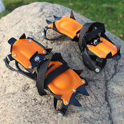

1Pair 10 Studs Anti-Skid Snow Ice Climbing Shoe Spikes Grips Crampons Cleats Overshoes shoe Spikes Grips Crampons Cleats 10Crampon