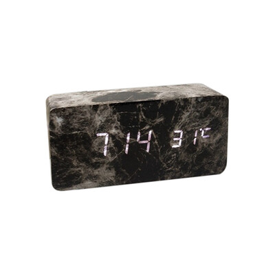 

Gobestart Voice Control Calendar Thermometer Wooden LED Digital Alarm Clock USBAAA
