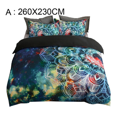 

Toponeto Three-Piece Fashion 3d Digital Printing Bedding Set Digital Printing Lining Double-Layer Duvet Suit