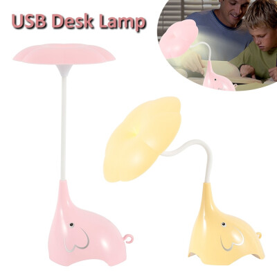 

LED Adjustable Cartoon Elephant Dimmable Desk Lamp Reading Light with USB Cable