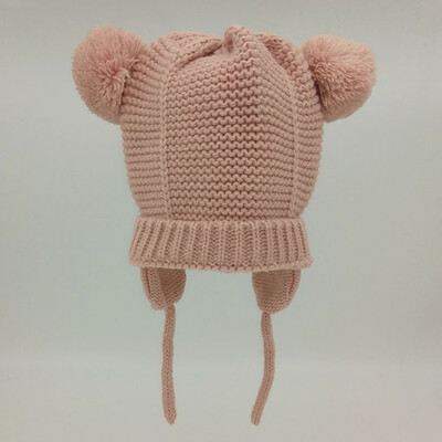 

Children Wool Double Ball Earmuffs Hat Winter Warm Kids Supplies