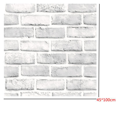 

45100CM Vintage Wood Stripe Brick Wall Sticker DIY Home Decoration Self-adhesive Stone Design Kitchen Wall Paper Stickers