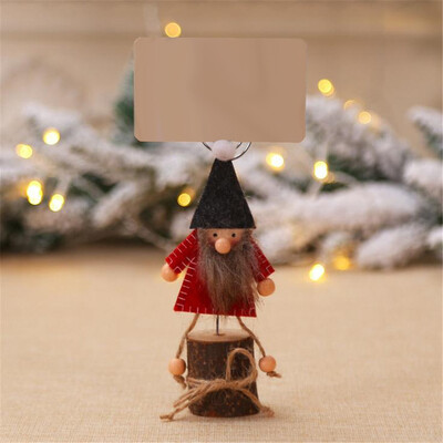 

Gobestart Christmas Decorations Business Card Holder Creative Wood Forest Mans Note Clip