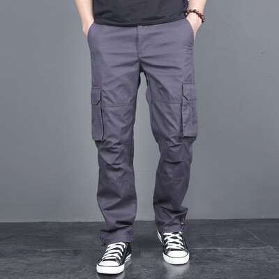 

Gobestart Mens Summer New Style Outdoor Multi-Pocket Overalls Straight Sports Pants