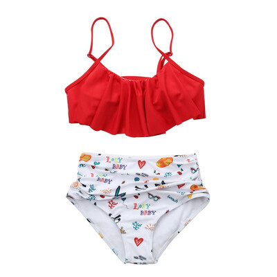 

2019 Swimwear Women Print Push-up Floral Ruffle Surf Suit Swimsuit Two-pieces Set Bikini Bathing Swimming Plus Size Swimwear