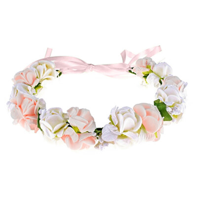 

Adjustable Wreath Flower Headband Crown Boho Headwrap Elastic Kids Girl Travel Wedding Girls Headwear Photography Hairband