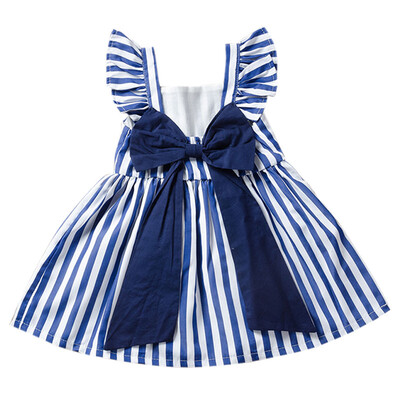 

Baby Girls Dress Toddler Girl Backless Lace Bow Princess Dresses Blue Straped Tutu Party birthday Wedding Dress for girls Easter