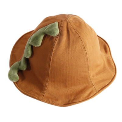 

New Autumn Baby Boys Girls Toddler Cartoon Dinosaur Tail Design Bucket Hats Caps Reversible Sun Headwear
