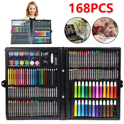 

Professional 168pcs Drawing Tool Kit Painting Brush Art Marker Set Water Color Pen Kids Gift