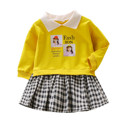 

Girls Dress Newborn Kids Baby Girls Clothes Print Tops T-shirt Mini Skirts Leisure Dresses