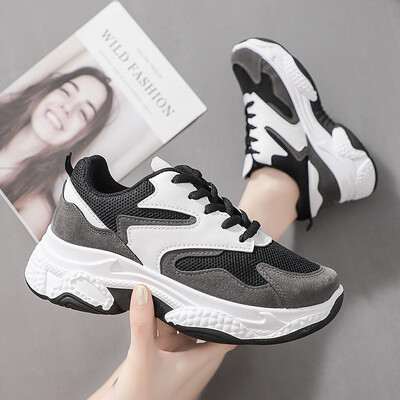 

Mhysa 2019 New Fashion Women Sneakers Thick Sole Ladies Platform Shoes Web Celebrity Chunky women Dad Sneakers Chaussures Femme