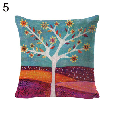 

Branch Bird Linen Throw Pillow Case Protector Cushion Cover Sofa Home Decor