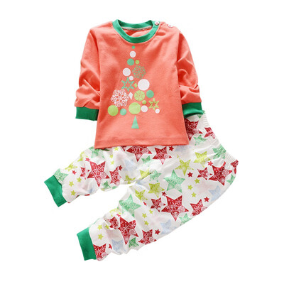 

2 PCS Set Kids Boys Girls Outfit Cotton T-shirt Tops Tracksuit Pants Children Clothes