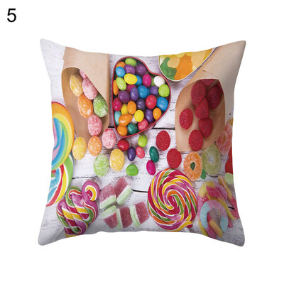 

Multicolor Candy Food Cushion Cover Home Office Cafe Car Decoration Pillow Case
