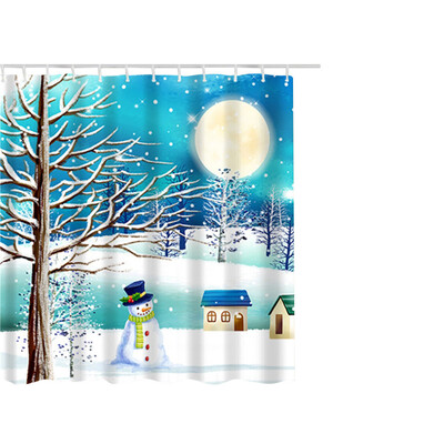 

Gobestart Christmas Waterproof Polyester Bathroom Shower Curtain Decor With Hooks 65x71
