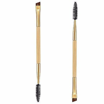 

2 in 1 Makeup Tool Bamboo Handle Double Eyebrow Brush With Eyelashes Comb Brushes 2016