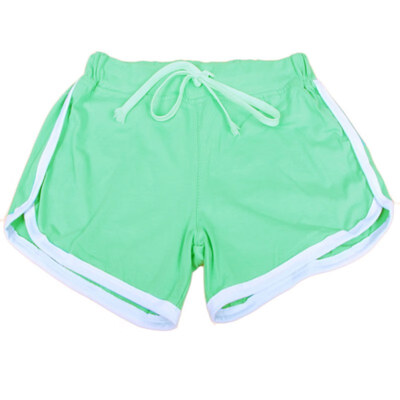 

Fast Drying Drawstring Women Shorts Casual Color Block Elastic Waist Short Pants