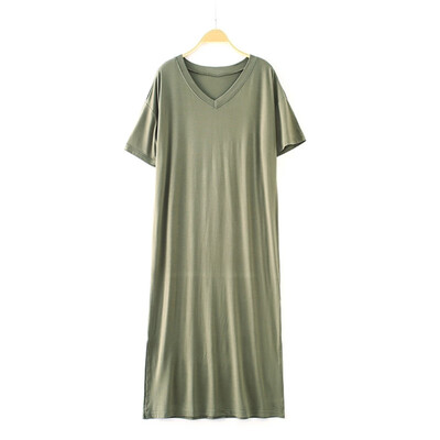 

Women Nightdress Large Size Short Sleeve Long Night Dress Women Loose Modal Nightdress Ladies Pajamas