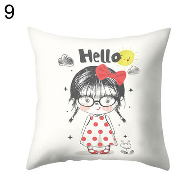 

Adorable Cute Girl Letter Throw Pillow Case Cushion Cover Sofa Bed Car Decor