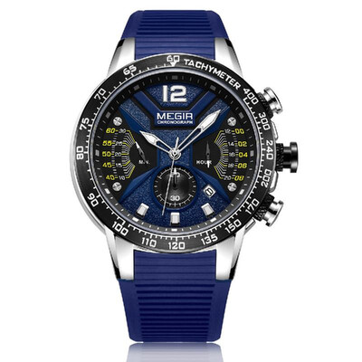 

MEGIR 2106 Military Army Quartz Men Watch 3ATM Waterproof Luminous Sport Clock Wrist Watch with Chronograph Second Minute 24-Hours