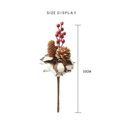 

Artificial Floral Dried Cotton Stems&Fake Pinecones Berries Branch Farmhouse Wedding Party Decorations