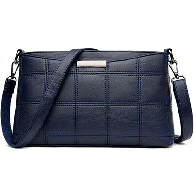 

Retro Women Soft Grid Texture Solid Color Square Shoulder Bag Crossbody Pouch