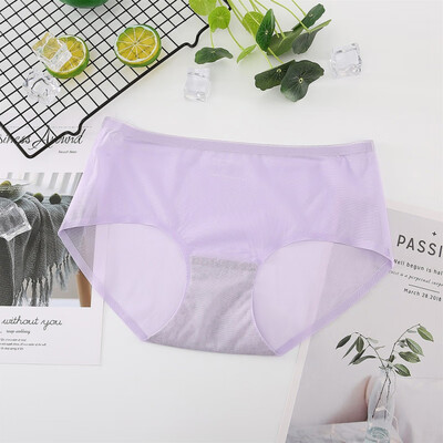

Women Solid Seamless Panties Transparent Super Thin Mesh Mid Waist Briefs Lingerie Thongs Underwear Female Panties