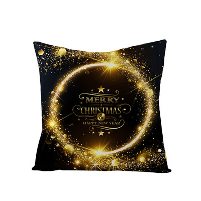 

Merry Christmas Pillow Case Glitter Linen Sofa Throw Cushion Cover Home Decor