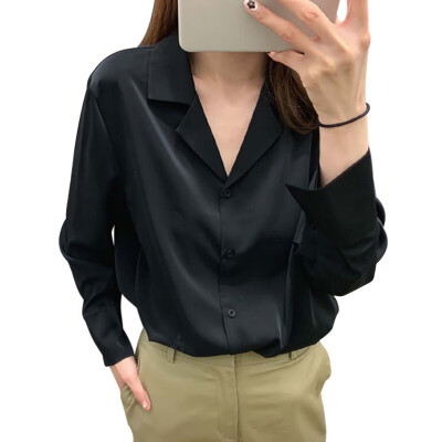 

Solid Casual Womens Tops&Blouses White Office Shirt blusas mujer de moda 2019 Women Fashion Long Sleeve V-Neck Shirts