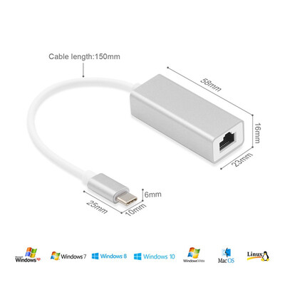 

Basix usb 31 Type C Hub to Ethernet Rj45 Lan Adapter 3 Port Type C Hub1000Mbps Gigabit Ethernet USB30 Network card for MacBook