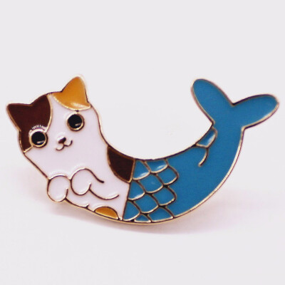 

Fashion Cute Cat Fish Collar Pins Badge Corsage Cartoon Brooch Jewelry Gift