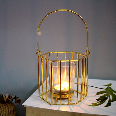 

Gobestart Nordic Retro Iron Light Candle Holder Candlestick Lamp Lantern Home Party Decor