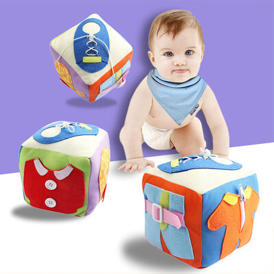 

YIWULABaby Educational Intelligence Development Life Skill Cloth Dressing Cube Toy