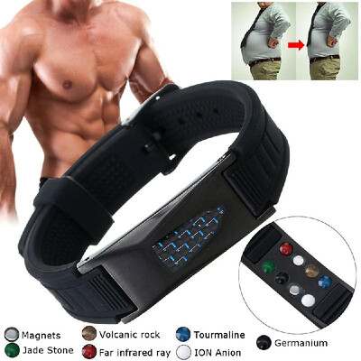 

7 in 1 Titanium Magneticy Energy Armband Healthy Bio Bracelet Silicone Belt Black