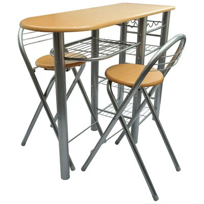 

KitchenBreakfast BarTable&Chairs Set Wood