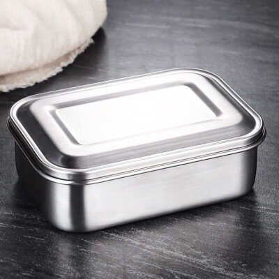 

800ml Rectangle Stainless Steel Portable Food Container Student Bento Lunch Box