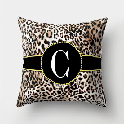 

Gobestart English Alphabet Pillow Print Cushion Flower Pillowcase Cover Room Decoration