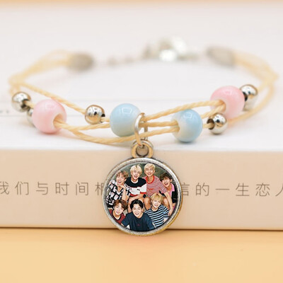 

Kpop BTS Bangtan Boys Bracelet DIY Handmade Ceramic Bracelet Photo Image Hot Gift for ARMY