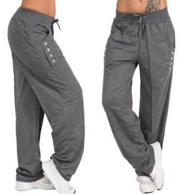 

hot sale explosions spring&autumn women solid color tie casual loose straight trousers
