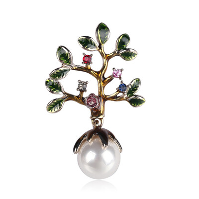

Vintage Stone Tree Brooches for Women Large Elegant Suit Dress Fashion Gift