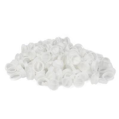 

〖Follure〗100 PCS Eyelash Extension Disposable Rings Tattoo Pigment Holder Divided Pallet
