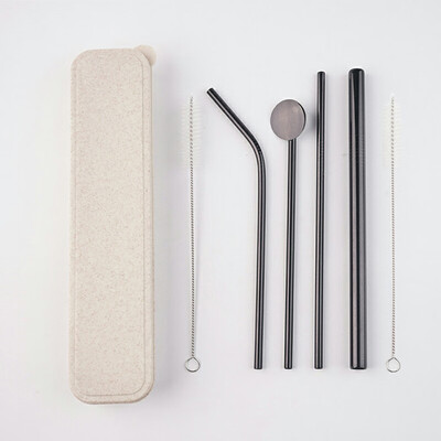 

Toponeto Stainless Steel Metal Drinking Straw Reusable Straws 2 Cleaner Brush Kit