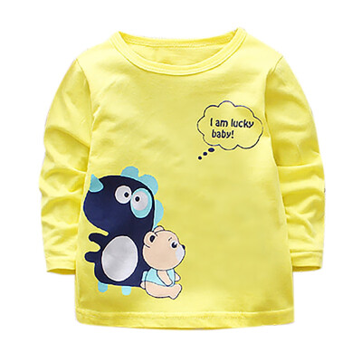 

Autumn Baby Boys Long Sleeve T-Shirts Kids Girls Cartoon Tops Tees Casual Blouse T-Shirts