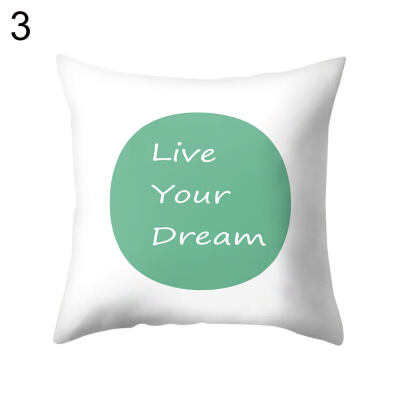 

English Letter Square Throw Pillow Case Cushion Cover Sofa Bed Home Office Decor