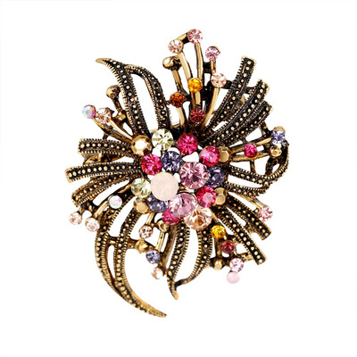 

vintage Dangle Rhinestone Pin Brooch Decor Vintage Accessories Bridal Bling Flower Cloth Spin Grateful Brooch Rhinestone