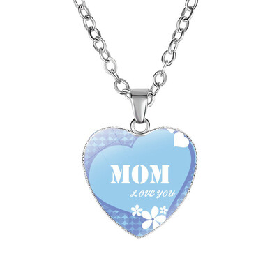 

1 Pcs Mom Love Heart Necklace Jewelry Pendant Mothers Day Mother Birthday Gift