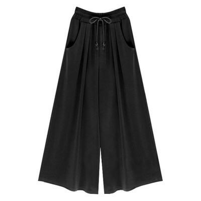

Women Summer Wide Leg Pants Plus Size -4XL 5XL 6XL Female Casual Loose Harem Pants Palazzo Culottes Stretch Trouser Clothing