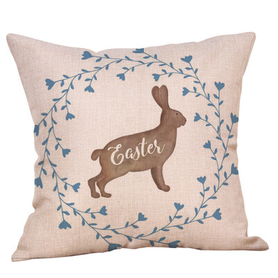 

〖Follure〗Easter Cotton Square Rabbit Throw Pillow Case Waist Cushion Cover Home Decor A