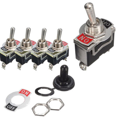 

5pcs Heavy Duty Toggle Switch Waterproof Cover 12V ONOFF Car Dash Light 12 Volt SPST Metal Switch Set